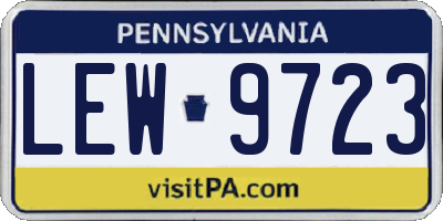 PA license plate LEW9723