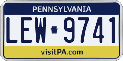 PA license plate LEW9741