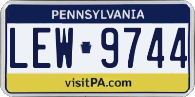 PA license plate LEW9744