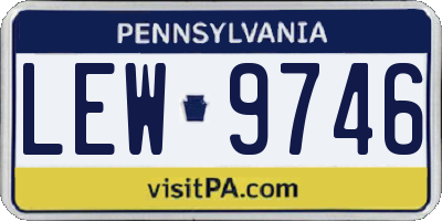 PA license plate LEW9746