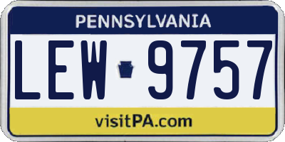 PA license plate LEW9757