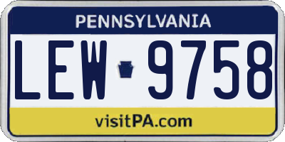 PA license plate LEW9758