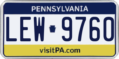 PA license plate LEW9760