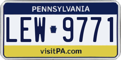 PA license plate LEW9771