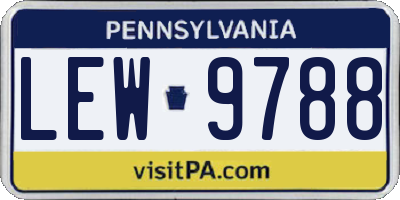 PA license plate LEW9788