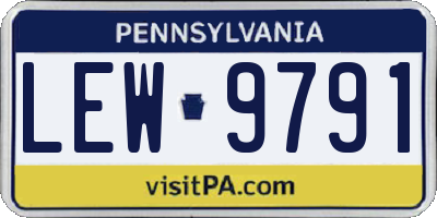 PA license plate LEW9791