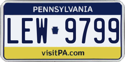 PA license plate LEW9799