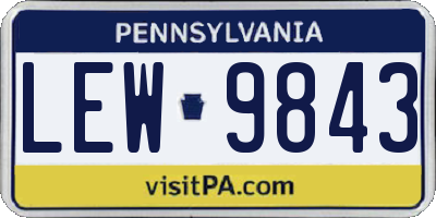PA license plate LEW9843