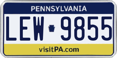 PA license plate LEW9855