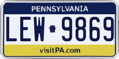 PA license plate LEW9869