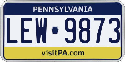 PA license plate LEW9873