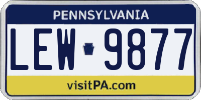 PA license plate LEW9877
