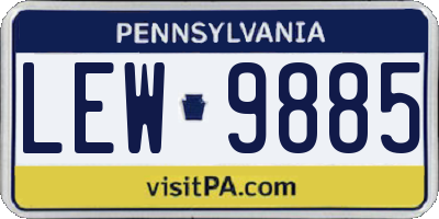 PA license plate LEW9885