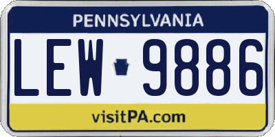 PA license plate LEW9886
