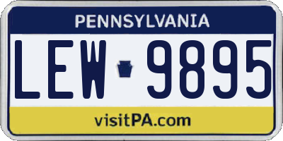 PA license plate LEW9895