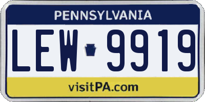 PA license plate LEW9919