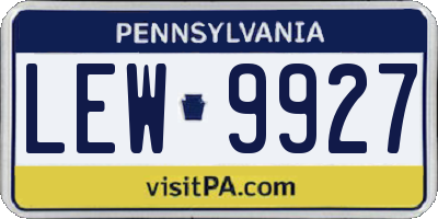 PA license plate LEW9927