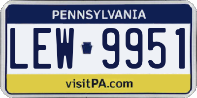 PA license plate LEW9951