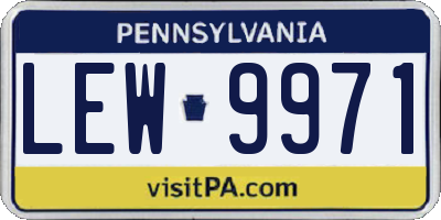 PA license plate LEW9971