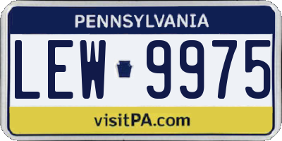 PA license plate LEW9975