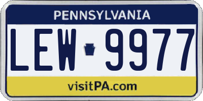 PA license plate LEW9977