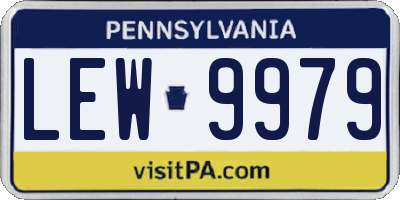 PA license plate LEW9979