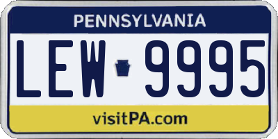 PA license plate LEW9995