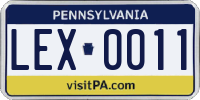 PA license plate LEX0011