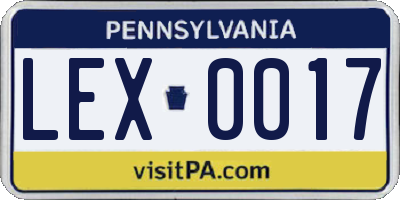 PA license plate LEX0017