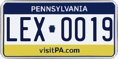 PA license plate LEX0019