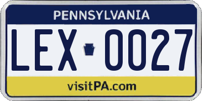 PA license plate LEX0027