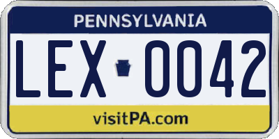 PA license plate LEX0042