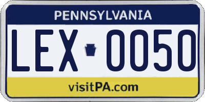 PA license plate LEX0050