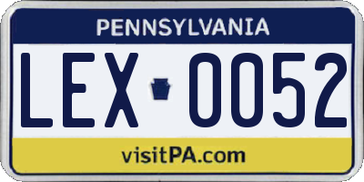 PA license plate LEX0052