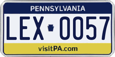 PA license plate LEX0057