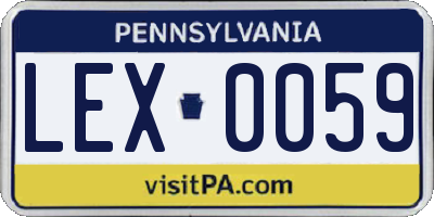 PA license plate LEX0059