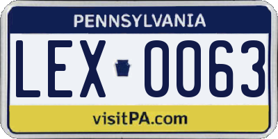 PA license plate LEX0063