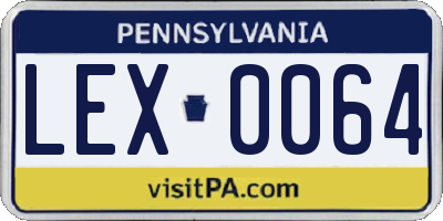 PA license plate LEX0064