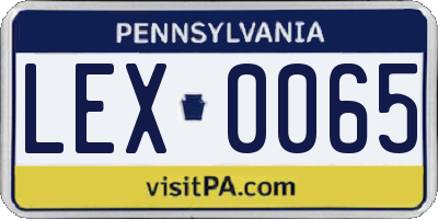 PA license plate LEX0065