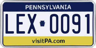 PA license plate LEX0091