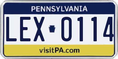 PA license plate LEX0114