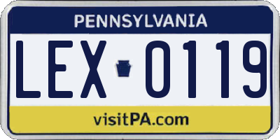 PA license plate LEX0119