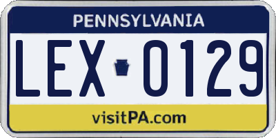 PA license plate LEX0129