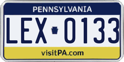 PA license plate LEX0133