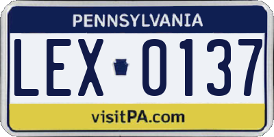 PA license plate LEX0137