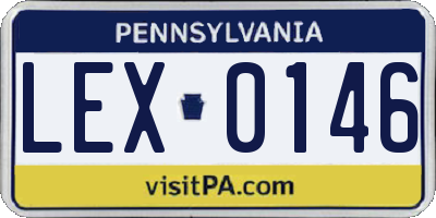 PA license plate LEX0146