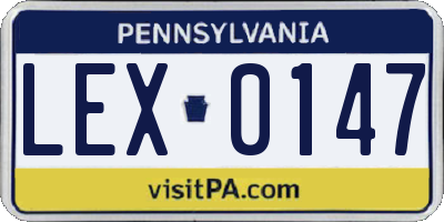 PA license plate LEX0147