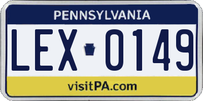 PA license plate LEX0149