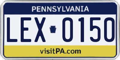 PA license plate LEX0150