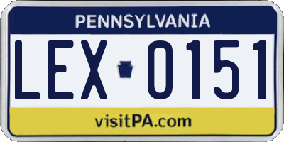 PA license plate LEX0151